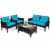 4PCS Rattan Patio Furniture Conversation Set Cushioned Outdoor Furniture Set Perspective: right