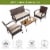 4PCS Rattan Patio Conversation Set Outdoor Furniture Set Cushioned Perspective: right