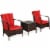 3PCS Patio Rattan Conversation Set Outdoor Furniture Set w/Table Perspective: right