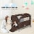 5-in-1 Baby Beside Sleeper Bassinet Portable Crib Playard w/Diaper Changer Brown Perspective: right