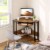 ODK Corner Triangle Computer Desk w/ Storage Space & Keyboard Tray, Rustic Brown Perspective: right