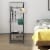 Metal Entryway Coat Shoe Rack Hall Tree with 3-Tier Shoe Bench Shoe Storage 18 Hooks Coat Hat Perspective: right
