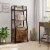 Fabato 3 Tier Display Bookcase with Ladder Shelves and Metal Frame, Rustic Brown Perspective: right