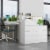 AOBABO 3 Drawer Lateral File Cabinet w/ Lock for Letter/Legal Size Paper, White Perspective: right