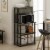 Turn-N-Tube Toolless Storage Shelf With Top Cabinet, French Oak Grey/Black Perspective: right