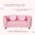 Gymax 2 Seat Kids Sofa Armrest Chair with Two Cloth Pillows Perfect for Girls Pink Perspective: right