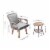 Peaktop Patio Furniture Set Table & 2 Chairs Wicker Bistro Set Brown PT-OF0008 Perspective: right