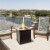 Teamson Home Outdoor Square 27  Propane Ceramic Gas Fire Pit with Steel Base, Black/Stone Perspective: right