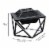 Peaktop Outdoor 24 Wood Burning Fire Pit with Tabletop and Decorative Geometric Base, Black Perspective: right