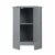 Elegant Home Fashions Wooden Bathroom Corner Floor Storage Cabinet Space Saver, Gray Perspective: right