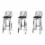 Madeline 41.73  Barstool, Set of 3 with Seat Cushion in Rose Pink Gold and White Perspective: right