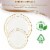 10.25  White with Gold Edge Rim Plastic Dinner Plates (120 Plates) Perspective: right