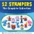 Blues Clues Stamps 12pk Tickety Josh Shovel Pail Slippery Soap Magenta Paprika PMI Perspective: right