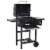 vidaXL Charcoal-Fueled BBQ Grill with Bottom Shelf Black Perspective: right