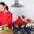 Bruntmor 4-Quart Tagine All Clad Tagines Pots With Red Diffuser Perspective: right