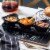 Bruntmor Black Ceramic Dinner Plates Set - 10 Dish Set, Curvy Design Perspective: right
