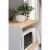 Hodedah Wheeled Kitchen Microwave Cart with Drawer and Cabinet Storage, White Perspective: right