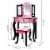 Teamson Kids Vanity Table and Stool Set in Black and Pink Leopard Perspective: right