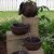Sunnydaze 30  Cascading Terra Bowls Solar Outdoor Water Fountain w/ Battery/ LED Perspective: right