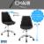 Techni Mobili Armless Desk Chair in Black Perspective: right