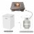 Peaktop Retro Square Propane Gas Fire Pit in Wood - Teamson Perspective: right