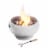 Teamson Home Outdoor Round Concrete Base BBQ Grill Wood Burning Fire Pit, Gray Perspective: right