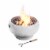 Teamson Home Outdoor Round Concrete Base BBQ Grill Wood Burning Fire Pit, Gray Perspective: right