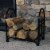 Sunnydaze Log Rack 2' Black Steel Indoor Outdoor Decorative Firewood Holder Perspective: right