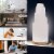 Selenite Crystal Lamp, Includes Wooden Base, USB Cable & LED Light - 8 inch Perspective: right
