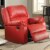 Leather Rocker Recliner Chair, Red- Saltoro Sherpi Perspective: right
