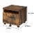 Wooden File Cabinet With Open Compartment And Drawer, Oak Brown And Black- Saltoro Sherpi Perspective: right