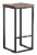 Iron Base Counter Height Stool with Wooden Saddle Seat, Brown and Black- Saltoro Sherpi Perspective: right