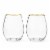 Gilded Stemless Wine Glass Set by Twine Perspective: right
