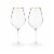 Gilded Stemmed Wine Glass Set TwineÂ® Perspective: right