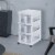 Life Story Classic 3 Shelf Storage Organizer Plastic Drawers, White (2 Pack) Perspective: right