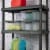 Sterilite 25 Quart Shelf Tote with Flat Gray Lid and Platinum Latches (12 Pack) Perspective: right