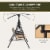 2 Person Outdoor Swing Chair for Porch, Patio, Storage, Tray, Cup Holders, Beige Perspective: right