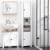 67” Wood Freestanding Bathroom Linen Tower Storage Unit Cabinet White Perspective: right