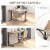 47  Folding Dining Table, Rectangular Breakfast Table with Metal Frame Perspective: right