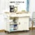 43  Kitchen Island Rolling Storage Cart w/ Wheels, Cabinet, Drawers, Cream White Perspective: right