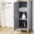 66  Grey Storage Organizer, Thin Bathroom Cabinet, Space Saver w/ 2 Tier Shelves Perspective: right