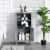 Freestanding Bathroom Linen Floor Cupboard with Multi-Tier Shelving and Tabletop Perspective: right