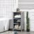 Freestanding Bathroom Cupboard Furniture w/Multi-Tier Storage and Elevated Base Perspective: right