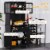 Wooden Dining Room Cupboard Pantry with Framed Glass Doors and Open Counter Perspective: right