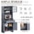 Wooden Dining Room Cupboard Pantry with Framed Glass Doors and Open Counter Perspective: right