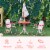 Kids Foldable Picnic Table and Chair Set w/ Removable Adjustable Umbrella Perspective: right
