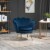 Luxury Dining Room Armchair w/Thick Padded Cushion, High Armrests, and Gold Legs Perspective: right
