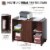 Wheeled Office/Home Printer Stand & Cabinet w/ 2 Variable Shelves Brown Perspective: right
