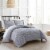 Blaine 2 or 3 Piece Duvet Cover Set Contemporary Two Tone Striped taupe king Perspective: right