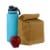 Waxed Canvas Lunch Bag with Fold Over Top, Trendy Vintage Reusable Lunch Tote Brown Color Perspective: right